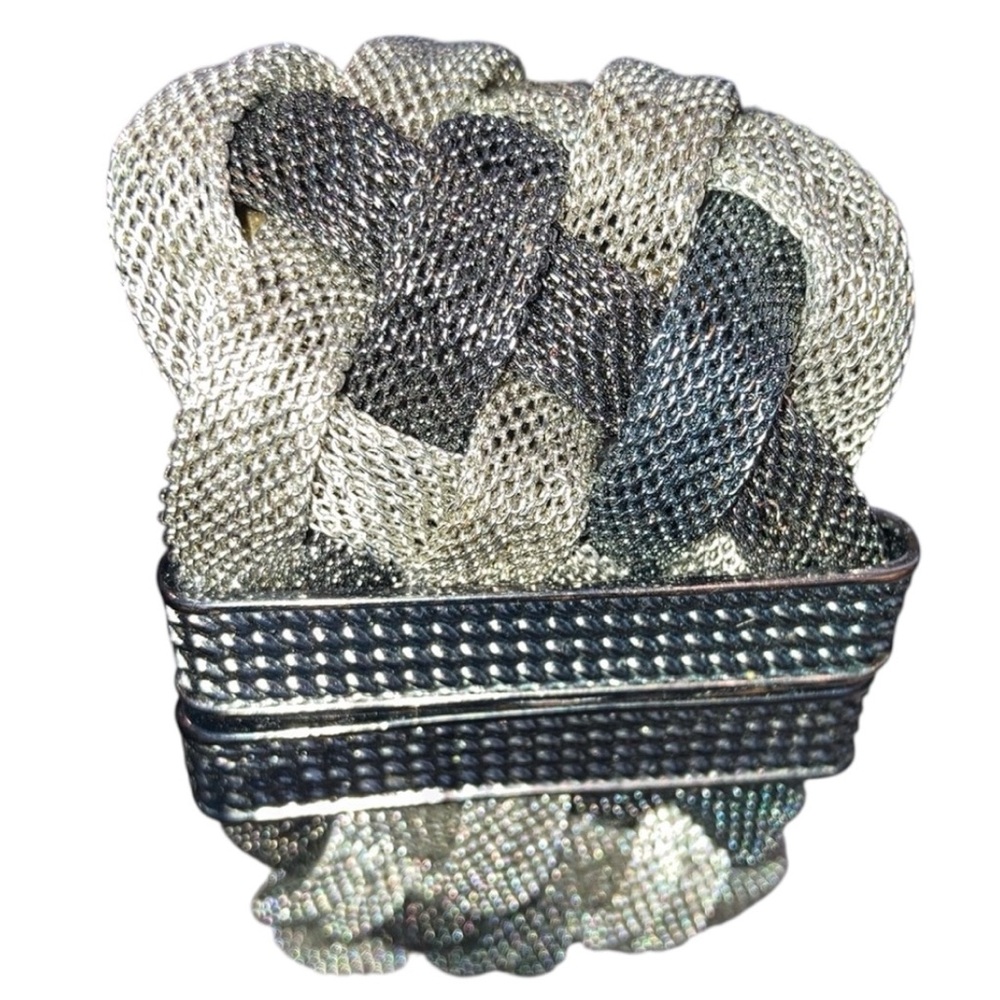 Braided Multi Metals Mesh magnetic bracelet multi color metals silver/grey COOL